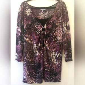 Essentials Purple and Black Women's Blouse